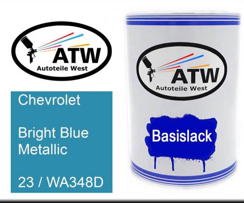 Chevrolet, Bright Blue Metallic, 23 / WA348D: 500ml Lackdose, von ATW Autoteile West.